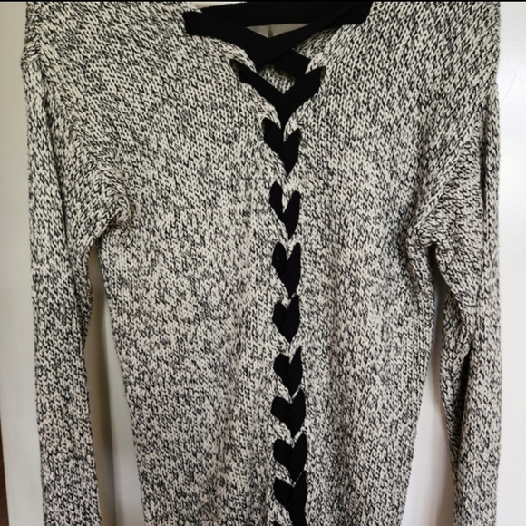 Nwot Francescas Alya Marled Sweater Criss-cross Back - Picture 4 of 7